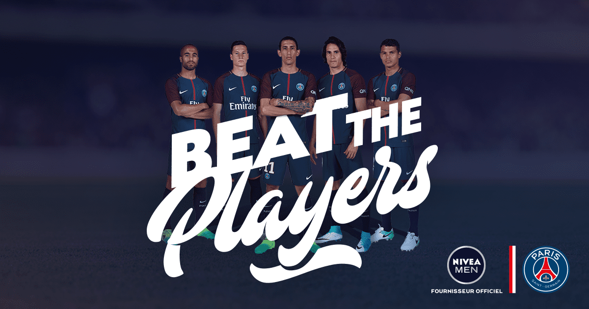 Nivea Men invite à défier les joueurs du PSG via un advergame #BeatThePlayers