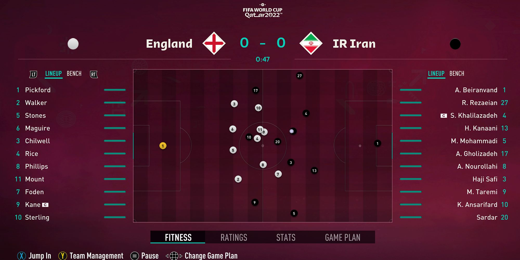 Capture d'écran du gameplay en mode Coupe du monde FIFA 23