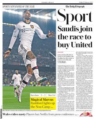 La rubrique sport du Daily Telegraph