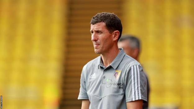 Javi Gracia regarde Watford jouer un match amical de pré-saison en 2019