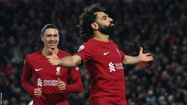 Salah célèbre le but contre Man Utd
