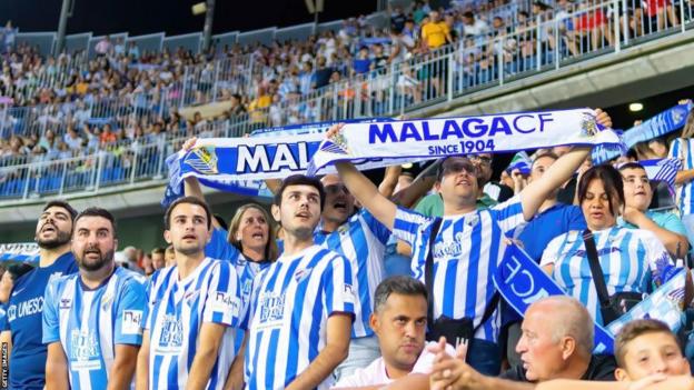 Supporters de Malaga au stade La Rosaleda