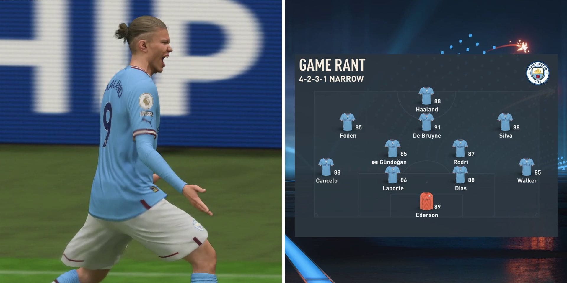 FIFA 23 : La meilleure formation et le 11 de départ pour Manchester City