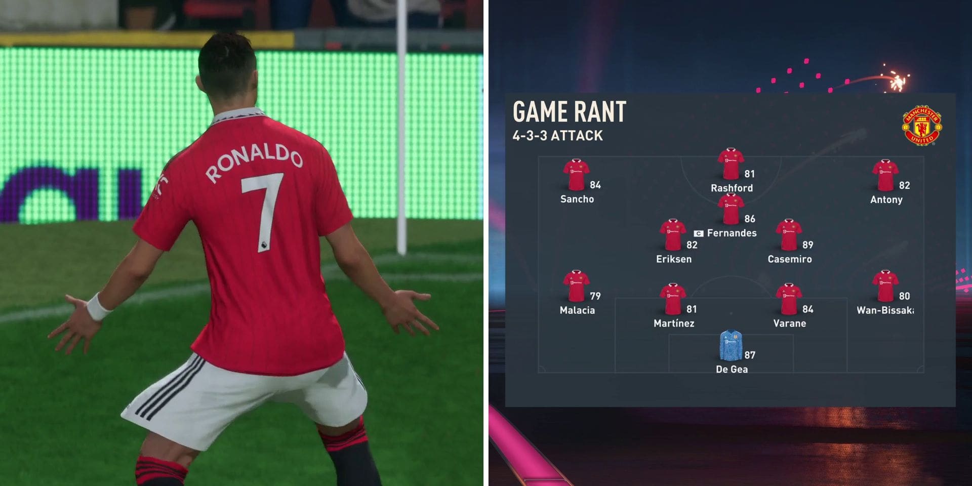 FIFA 23 : La meilleure formation et le 11 de départ pour Manchester United
