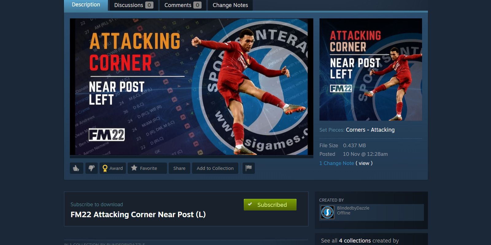 coin d'attaque près de la page post mod
