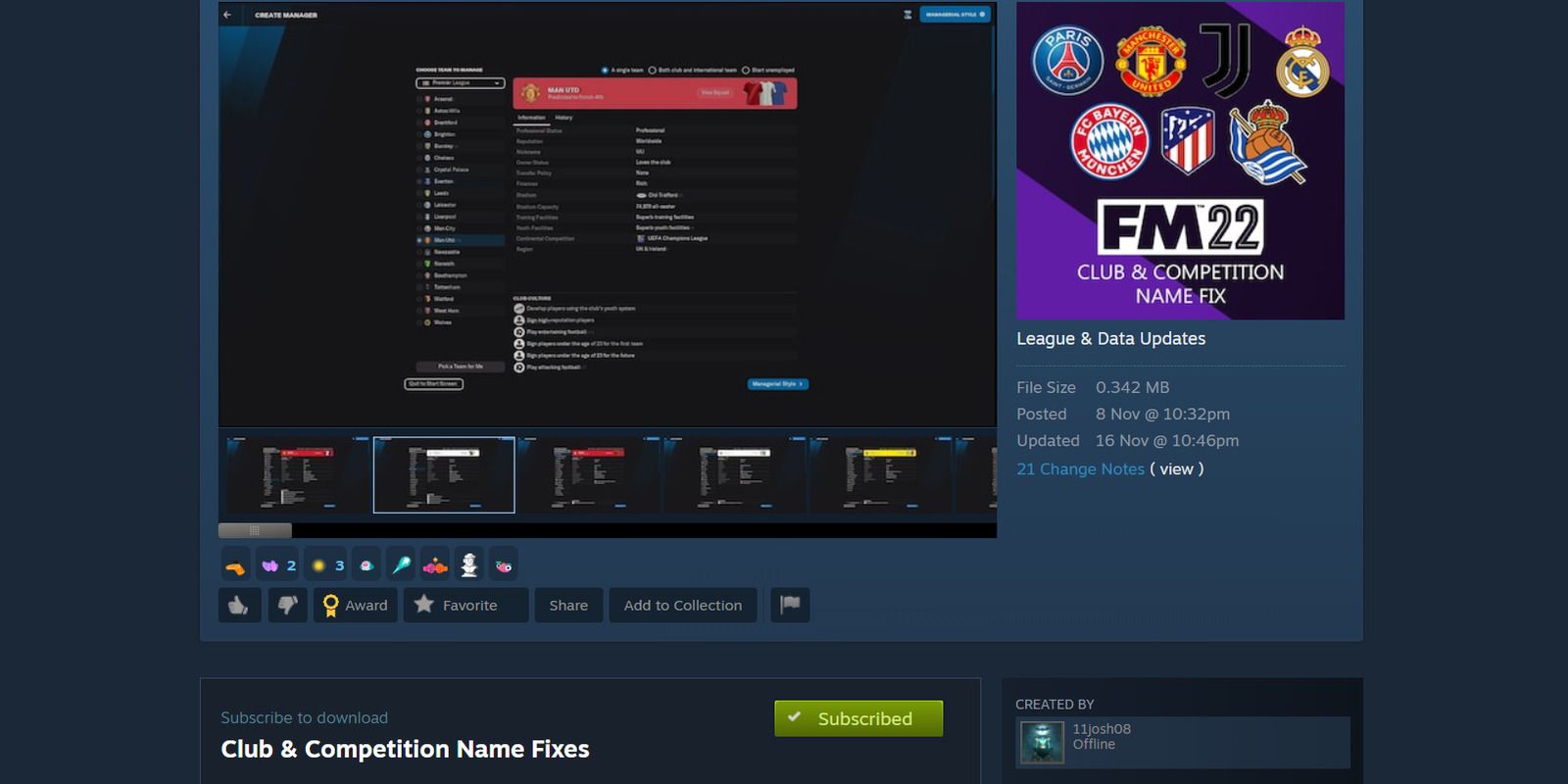 page de mod des noms de club