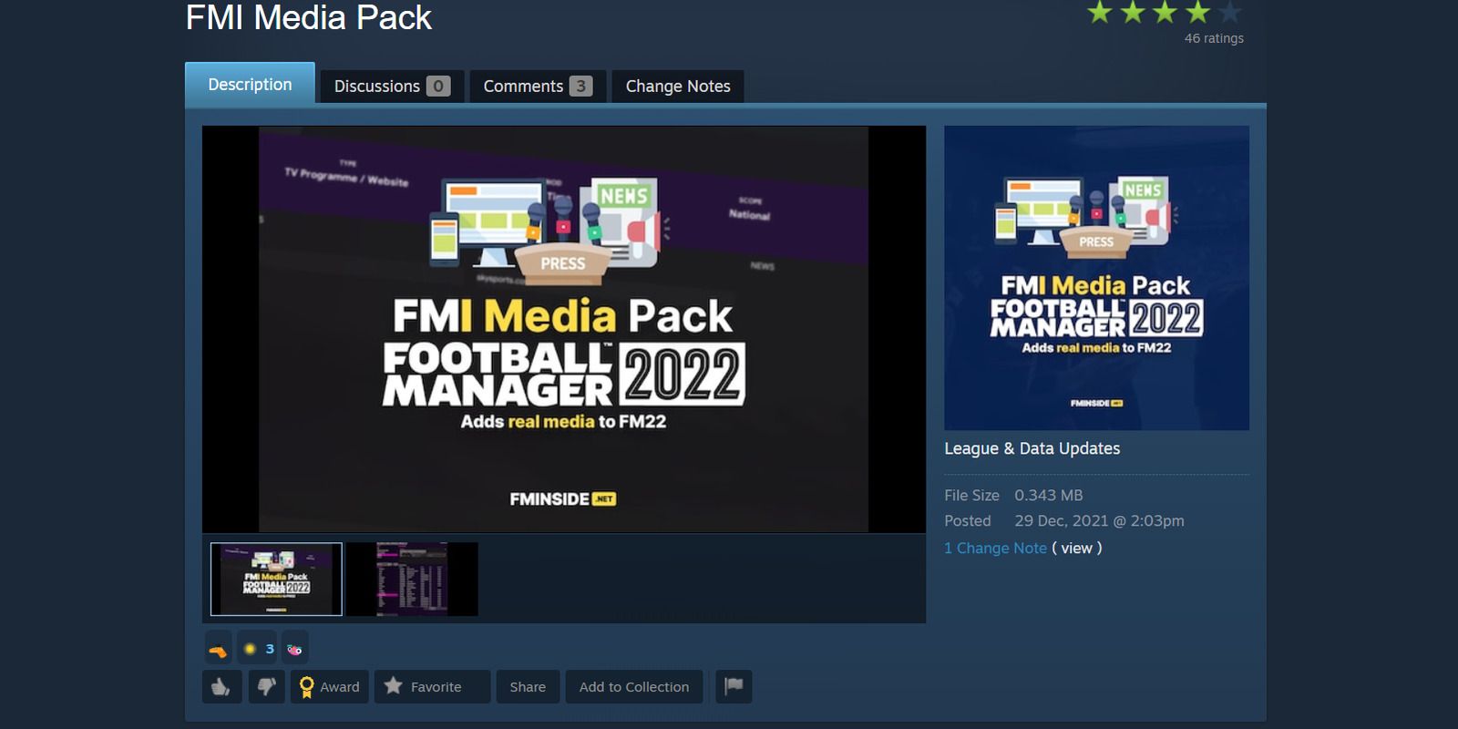 Page Steam du pack média