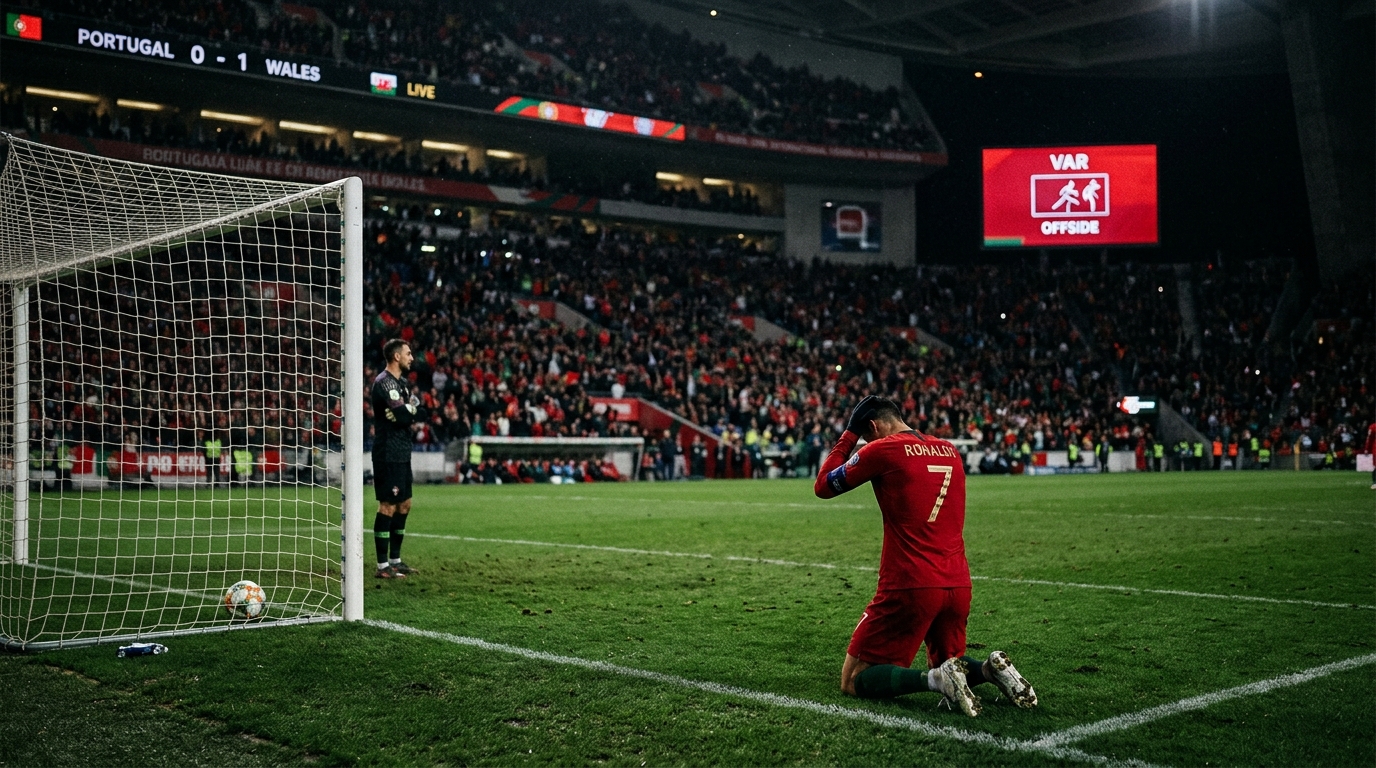 Portugal : Cristiano Ronaldo passe à côté d’une occasion majeure et voit un but annulé lors d’une soirée frustrante face au Pays de Galles